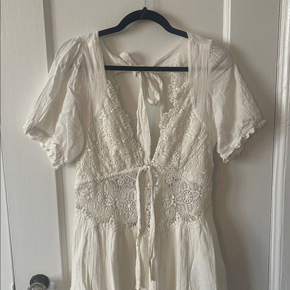 Free People White Lace Cotton Midi Dress - Picture 6 of 14